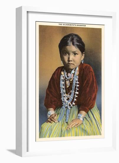 Silversmith's Daughter, Navajo Girl-null-Framed Art Print