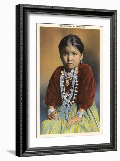 Silversmith's Daughter, Navajo Girl-null-Framed Art Print