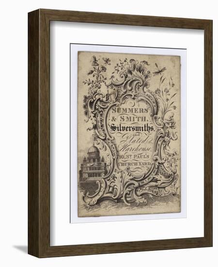 Silversmiths, Summers and Smith, Trade Card-null-Framed Giclee Print