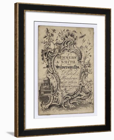 Silversmiths, Summers and Smith, Trade Card-null-Framed Giclee Print