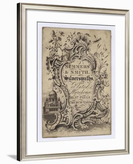 Silversmiths, Summers and Smith, Trade Card-null-Framed Giclee Print