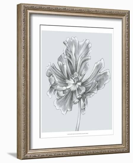 Silvery Blue Tulips III-Jennifer Goldberger-Framed Art Print