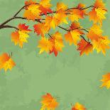 Vintage Autumn Wallpaper, Leaf Fall Background-silvionka-Framed Art Print