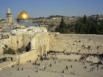 Western or Wailing Wall, with the Gold Dome of the Rock, Jerusalem, Israel-Simanor Eitan-Photographic Print