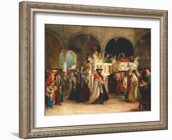 Simchat Torah, Livorno, 1850-Solomon Alexander Hart-Framed Giclee Print