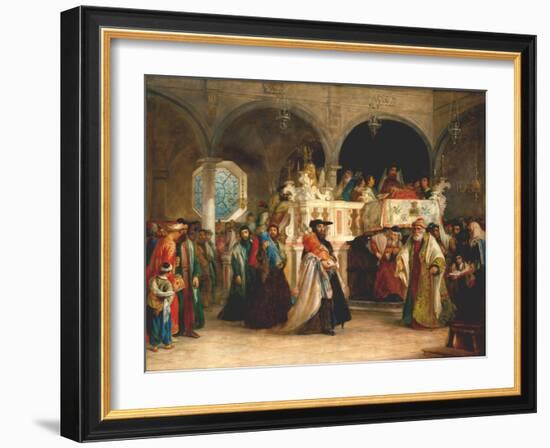 Simchat Torah, Livorno, 1850-Solomon Alexander Hart-Framed Giclee Print