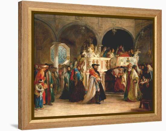 Simchat Torah, Livorno, 1850-Solomon Alexander Hart-Framed Premier Image Canvas