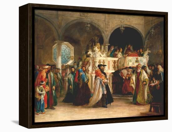 Simchat Torah, Livorno, 1850-Solomon Alexander Hart-Framed Premier Image Canvas