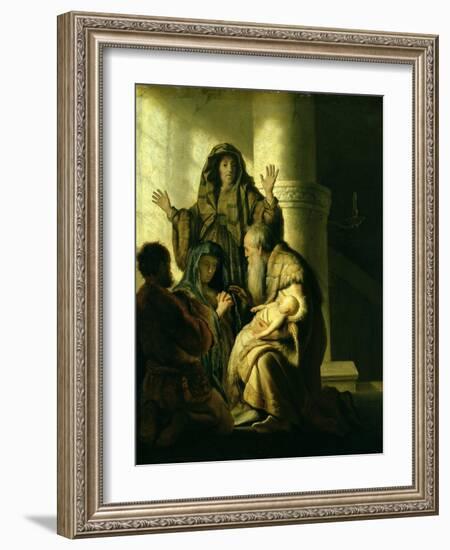 Simeon and Hannah in the Temple, circa 1627-Rembrandt van Rijn-Framed Giclee Print