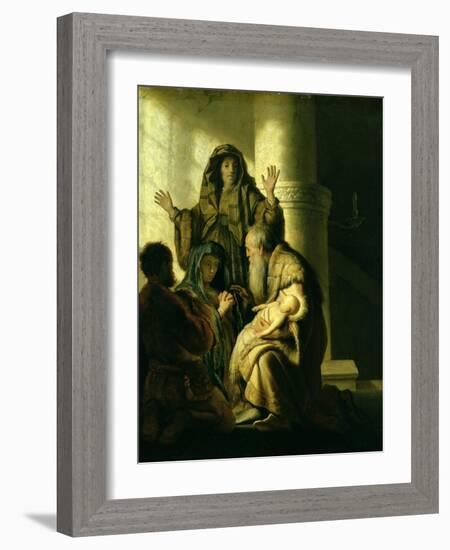 Simeon and Hannah in the Temple, circa 1627-Rembrandt van Rijn-Framed Giclee Print