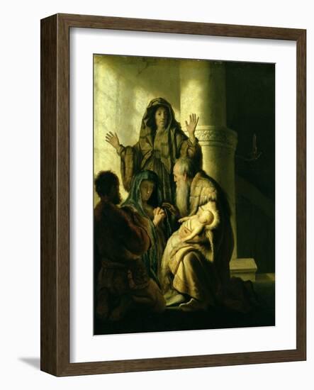 Simeon and Hannah in the Temple, circa 1627-Rembrandt van Rijn-Framed Giclee Print