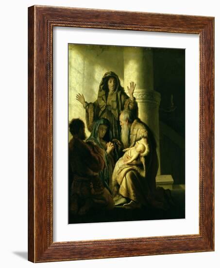 Simeon and Hannah in the Temple, circa 1627-Rembrandt van Rijn-Framed Giclee Print