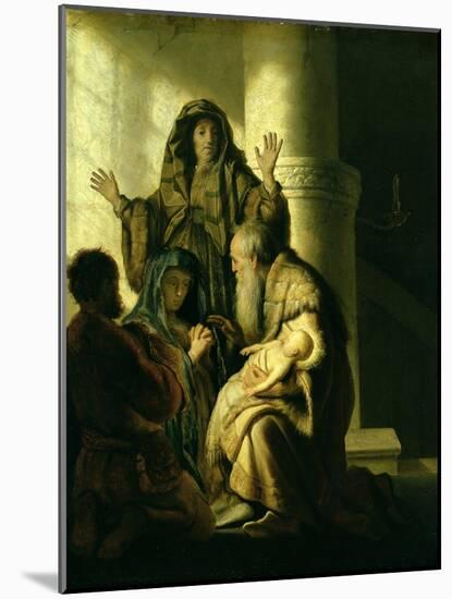 Simeon and Hannah in the Temple, circa 1627-Rembrandt van Rijn-Mounted Giclee Print