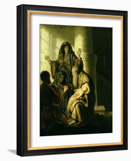 Simeon and Hannah in the Temple, circa 1627-Rembrandt van Rijn-Framed Giclee Print