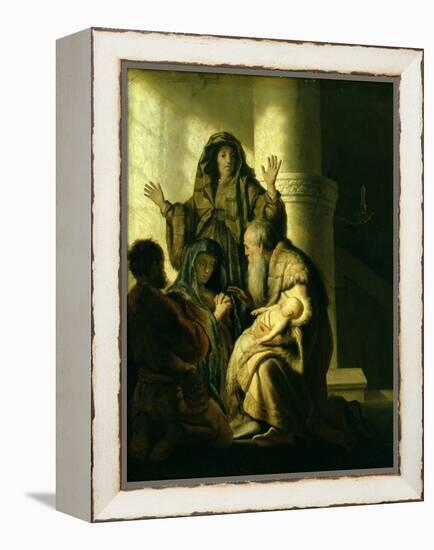 Simeon and Hannah in the Temple, circa 1627-Rembrandt van Rijn-Framed Premier Image Canvas