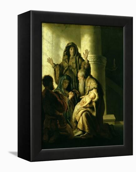 Simeon and Hannah in the Temple, circa 1627-Rembrandt van Rijn-Framed Premier Image Canvas