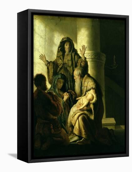 Simeon and Hannah in the Temple, circa 1627-Rembrandt van Rijn-Framed Premier Image Canvas