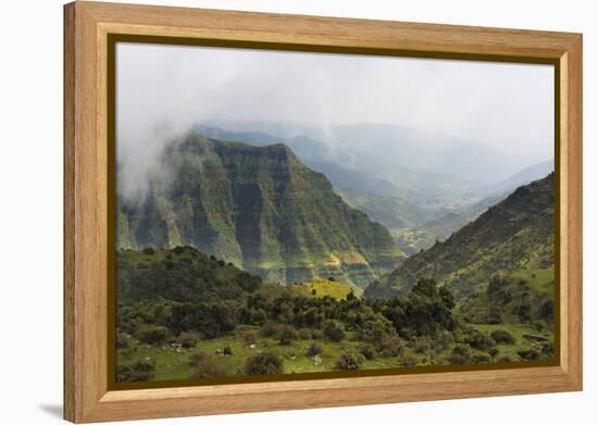 Simien Mountain in morning mist, Ethiopia-Keren Su-Framed Premier Image Canvas