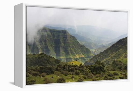 Simien Mountain in morning mist, Ethiopia-Keren Su-Framed Premier Image Canvas