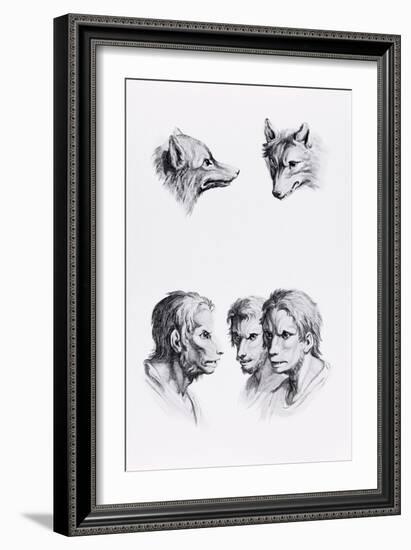 Similarities Between the Head of a Wolf and a Man-Charles Le Brun-Framed Giclee Print