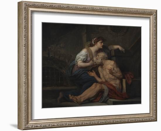 Simon and Pero, Roman Charity, c.1767-Jean Baptiste Greuze-Framed Giclee Print