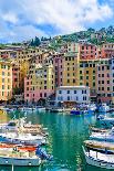 Camogli Town in Liguria, Italy. Scenic Mediterranean Riviera Coast. Historical Old Town Camogli Wit-Simon Dannhauer-Mounted Photographic Print