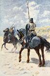 The Knight Stands Watch on St. Georges Mount with Banner, the Talisman: A Tale of the Crusaders-Simon Harmon Vedder-Framed Giclee Print