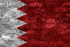Bahrain Flag Graphic On Wall-simon johnsen-Stretched Canvas