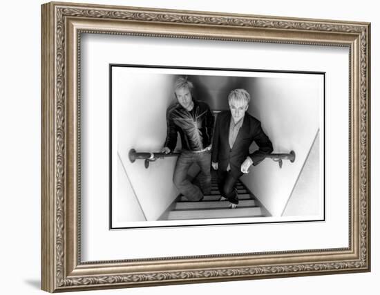 Simon le Bon and Nick Rhodes of Duran Duran Backstage at the Jay Leno Show, La. October 2004-null-Framed Photographic Print