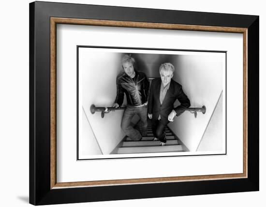 Simon le Bon and Nick Rhodes of Duran Duran Backstage at the Jay Leno Show, La. October 2004-null-Framed Photographic Print