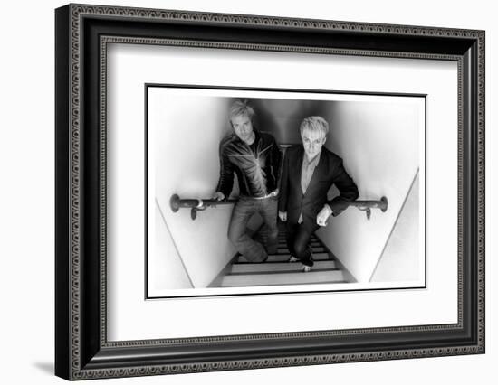 Simon le Bon and Nick Rhodes of Duran Duran Backstage at the Jay Leno Show, La. October 2004-null-Framed Photographic Print