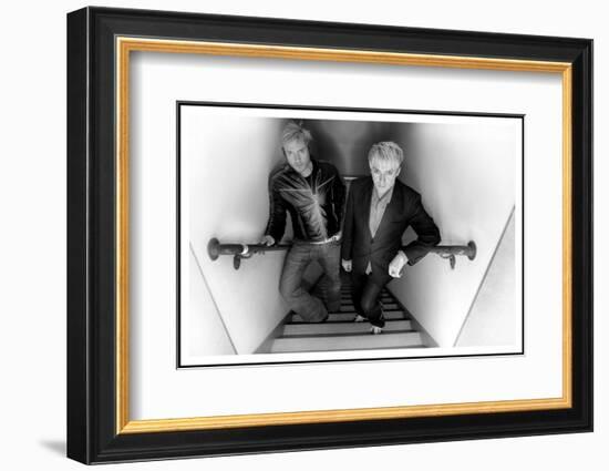 Simon le Bon and Nick Rhodes of Duran Duran Backstage at the Jay Leno Show, La. October 2004-null-Framed Photographic Print