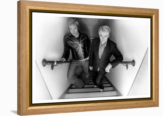 Simon le Bon and Nick Rhodes of Duran Duran Backstage at the Jay Leno Show, La. October 2004-null-Framed Premier Image Canvas