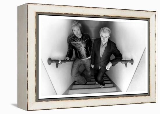 Simon le Bon and Nick Rhodes of Duran Duran Backstage at the Jay Leno Show, La. October 2004-null-Framed Premier Image Canvas