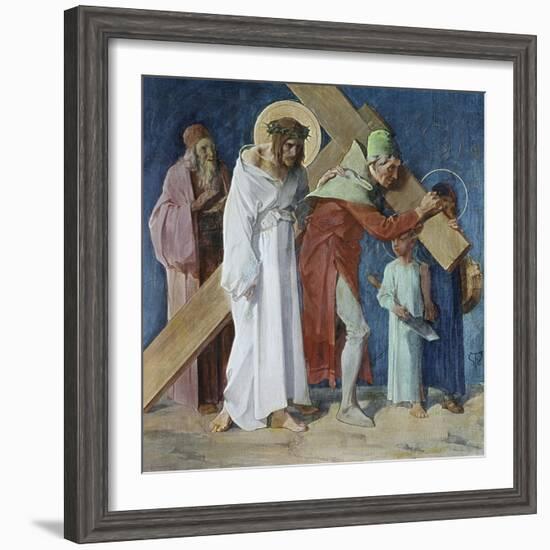 Simon of Cyrene Helps Jesus 5th Station of the Cross-Martin Feuerstein-Framed Giclee Print