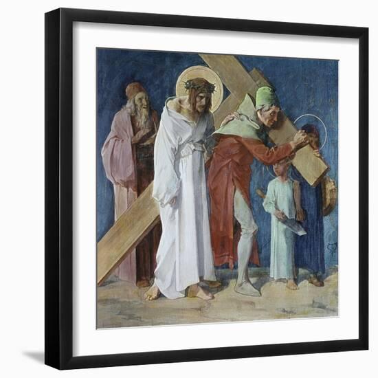 Simon of Cyrene Helps Jesus 5th Station of the Cross-Martin Feuerstein-Framed Giclee Print