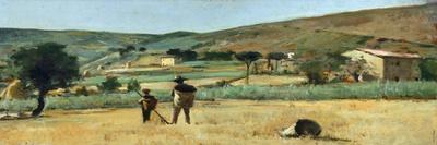 Countryside with Peasants-Simon Quaglio-Framed Premier Image Canvas