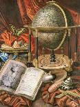 Still Life with a Globe, Books, Shells and Corals-Simon Renard De Saint-andre-Mounted Giclee Print