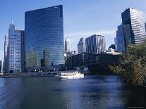 Chicago River Tour Boat at 333N Wacker Building 1983, Chicago, Illinois, USA-Simon Westcott-Photographic Print