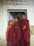 Portrait of Three Tibetan Buddhist Monks, Tashi Jong Monastery, Tibet, China-Simon Westcott-Framed Premier Image Canvas