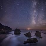 Milky Way over Ocean and Sea Stacks, Samuel Boardman State Park, Oregon, America, USA-Simonbyrne-Framed Premier Image Canvas