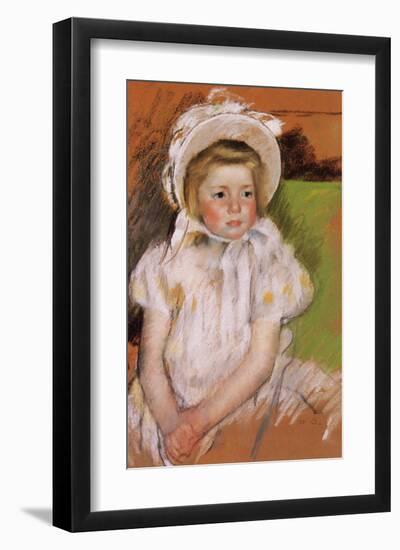 Simone in a White Bonnet-Mary Cassatt-Framed Giclee Print