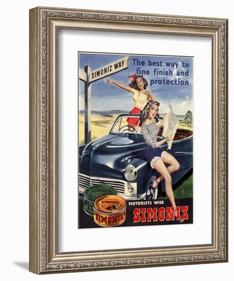 Simoniz Cars Wax Polish Sex Objects Sexism Discrimination, UK, 1950-null-Framed Giclee Print