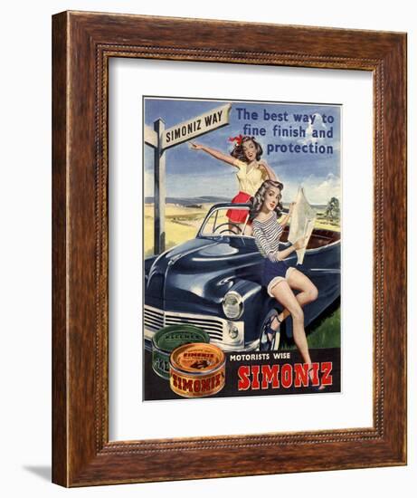 Simoniz Cars Wax Polish Sex Objects Sexism Discrimination, UK, 1950-null-Framed Giclee Print