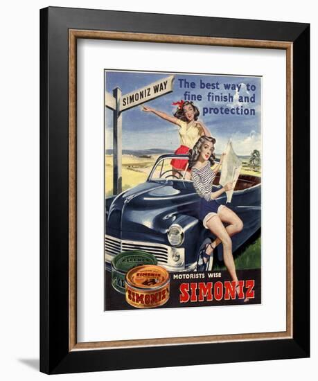 Simoniz Cars Wax Polish Sex Objects Sexism Discrimination, UK, 1950-null-Framed Giclee Print