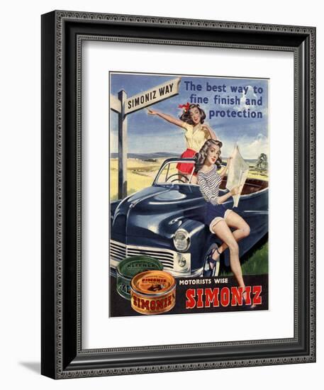 Simoniz Cars Wax Polish Sex Objects Sexism Discrimination, UK, 1950-null-Framed Giclee Print