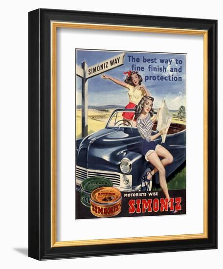 Simoniz Cars Wax Polish Sex Objects Sexism Discrimination, UK, 1950-null-Framed Giclee Print