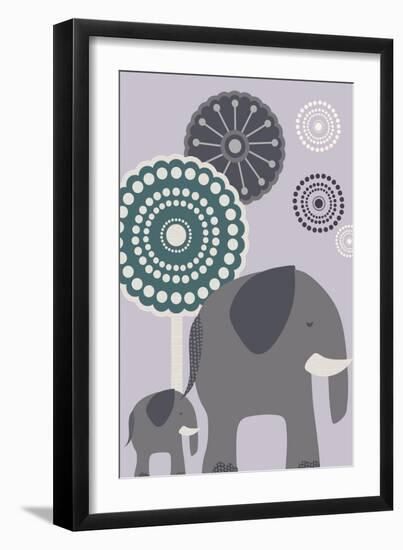 Simple Elephant - Purple-Lantern Press-Framed Art Print