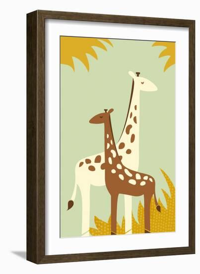 Simple Giraffe - Yellow-Lantern Press-Framed Art Print