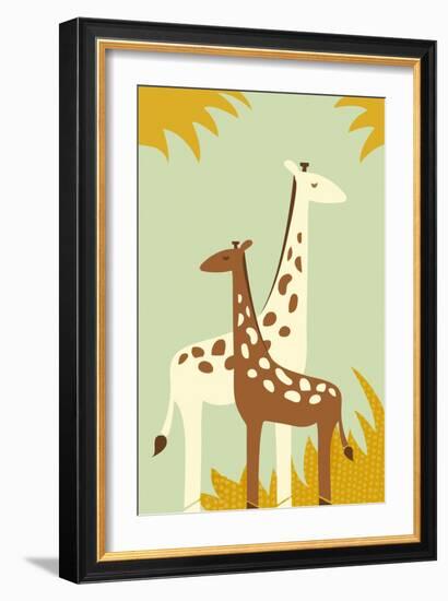 Simple Giraffe - Yellow-Lantern Press-Framed Art Print